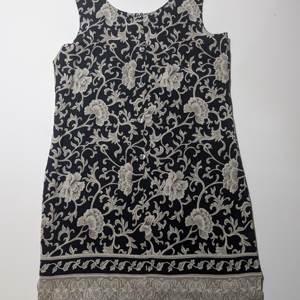 Rafaella 100% Silk Blue and White Sleeveless Sheath Mini Dress - Picture 2 of 6